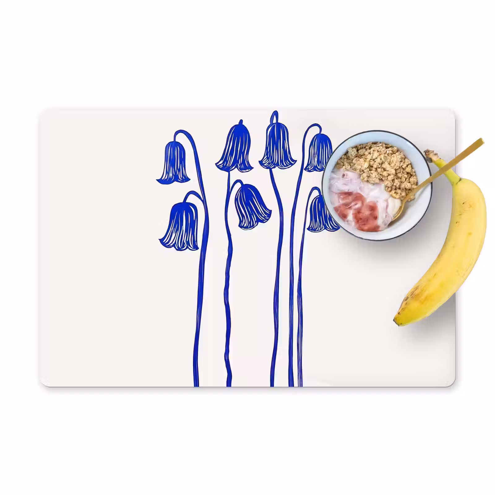 Sets de table en vinyle - Fleurs - Bleu - Lignes - Pétales — 1