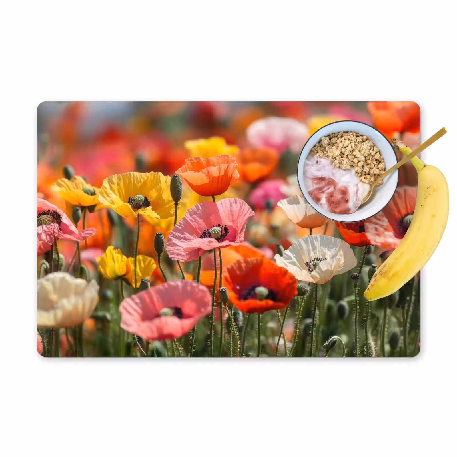 Sets de table en vinyle - Champ de fleurs - coquelicots - coloré — 1