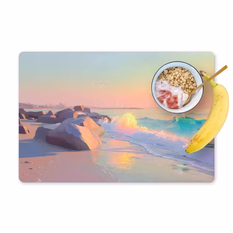 Sets de table en vinyle - Lumière d'été - Plage - Accents pétillants — 1