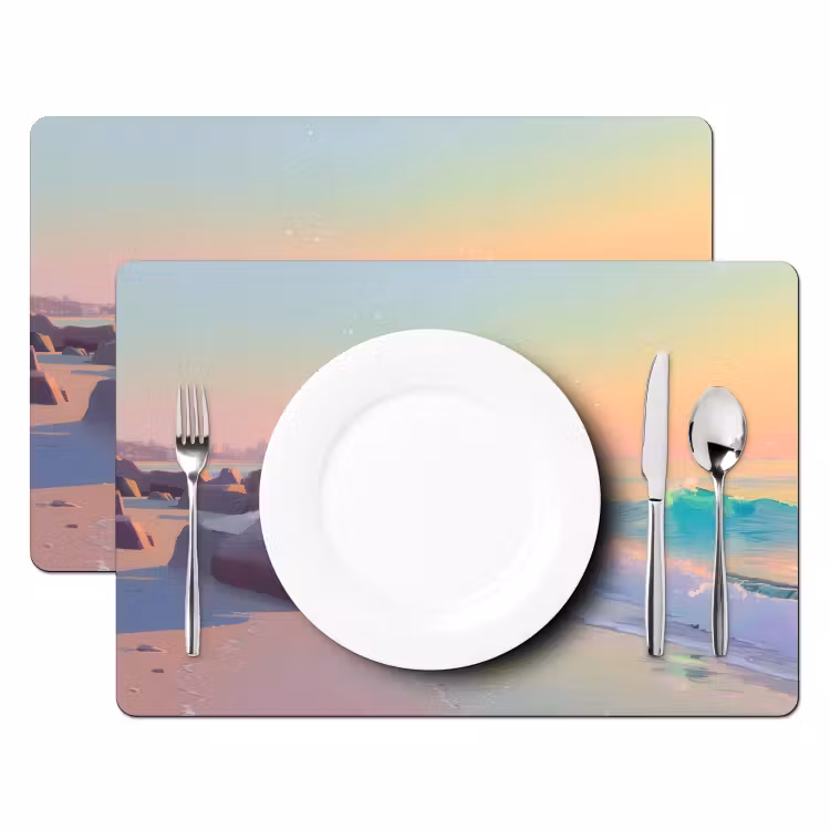Sets de table en vinyle - Lumière d'été - Plage - Accents pétillants — 2