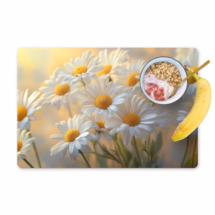 Sets de table en vinyle - Marguerites - Blanc - Soleil — 1