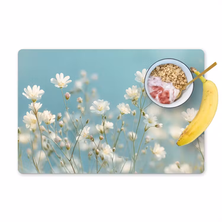 Sets de table en vinyle - Tiges - Fleurs - Air - Blanc — 1