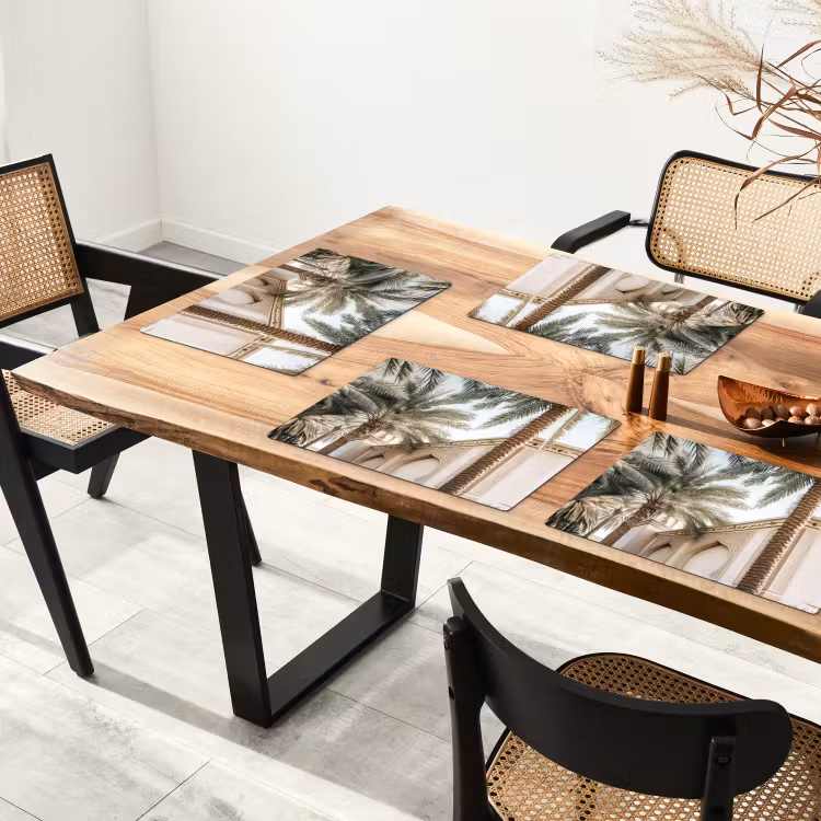 Sets de table en vinyle - Bâtiment - Palmiers - Beige - Soleil — 4