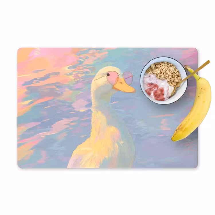 Sets de table en vinyle - Canard - Lunettes de soleil - Eau — 1