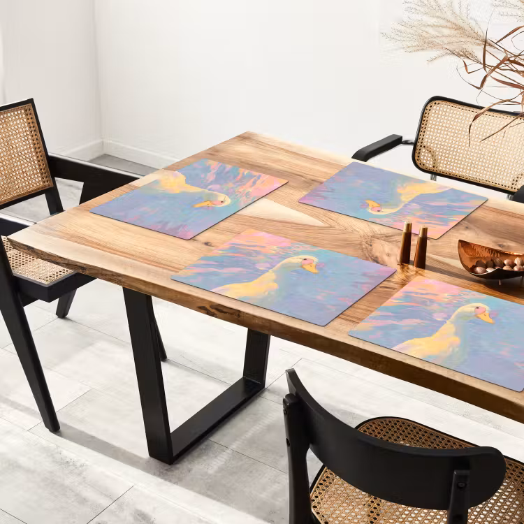 Sets de table en vinyle - Canard - Lunettes de soleil - Eau — 4