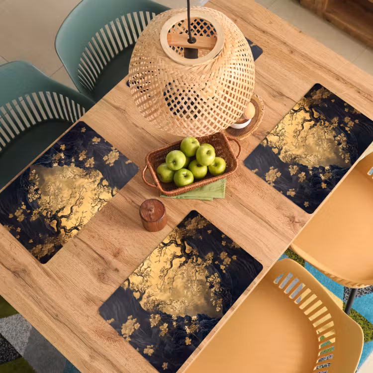 Sets de table en vinyle - Fleurs - Branches - Or - Décoratif — 3