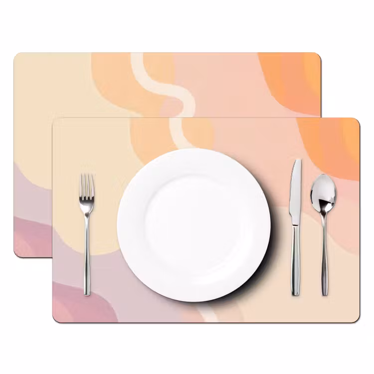 Sets de table en vinyle - Formes ondulées - Abstrait - pastel — 2