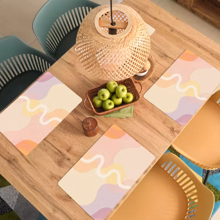 Sets de table en vinyle - Formes ondulées - Abstrait - pastel — 3