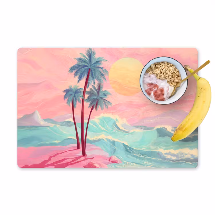 Sets de table en vinyle - Palmiers - Vagues - Mer — 1