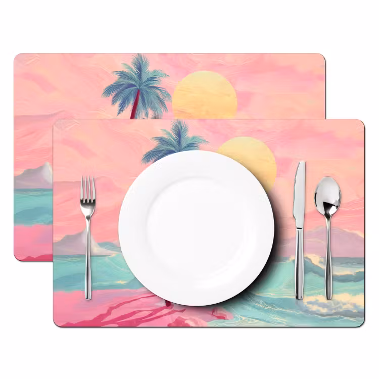 Sets de table en vinyle - Palmiers - Vagues - Mer — 2