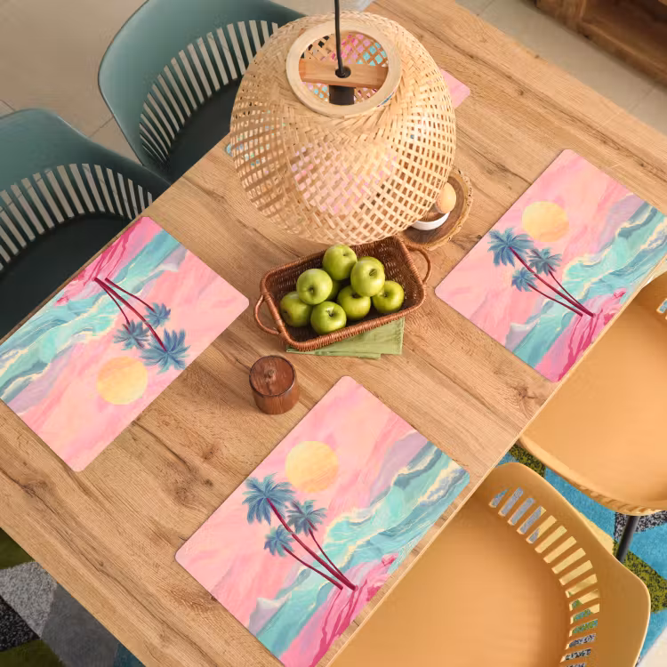 Sets de table en vinyle - Palmiers - Vagues - Mer — 3