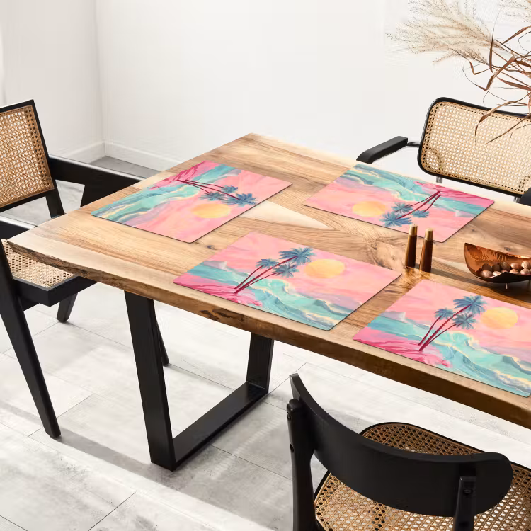 Sets de table en vinyle - Palmiers - Vagues - Mer — 4