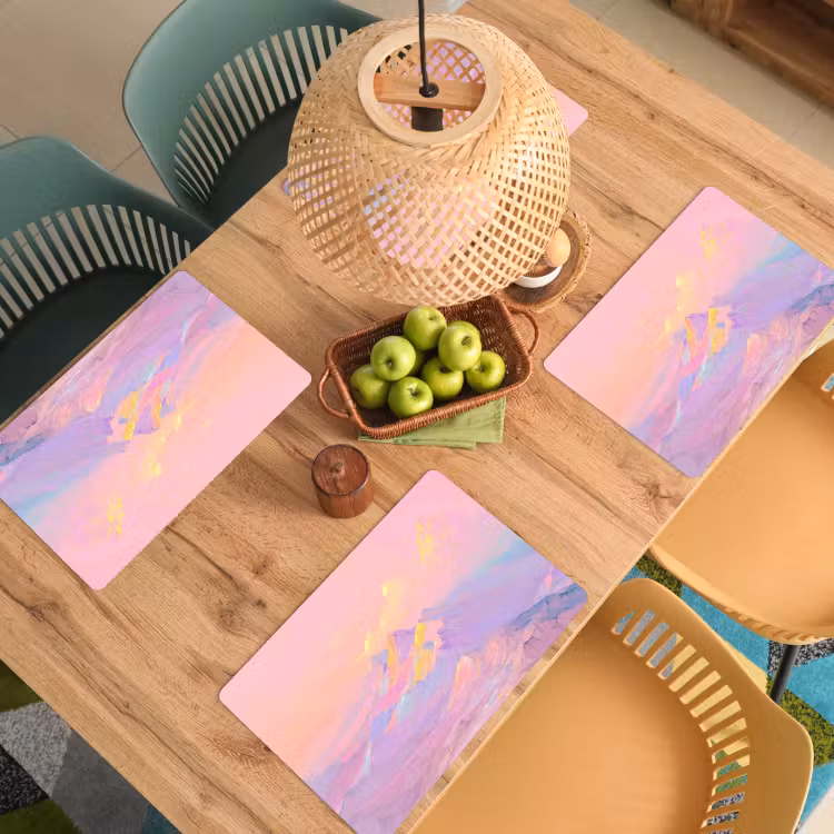 Sets de table en vinyle - Pics montagneux - Nuages - Rêve — 3