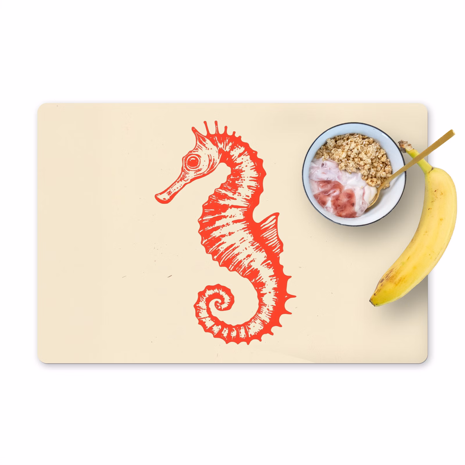 Sets de table en vinyle - Hippocampe - Rouge - Détails fins — 1