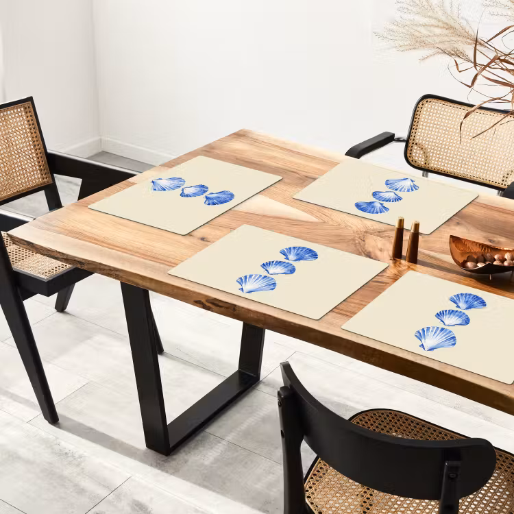 Sets de table en vinyle - Coquillages - Bleu - Beige — 4