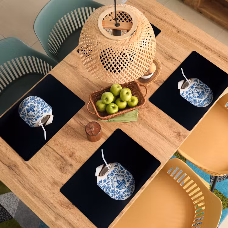 Sets de table en vinyle - Noix de coco - Aliments - Bleu de Delft - Boissons — 3