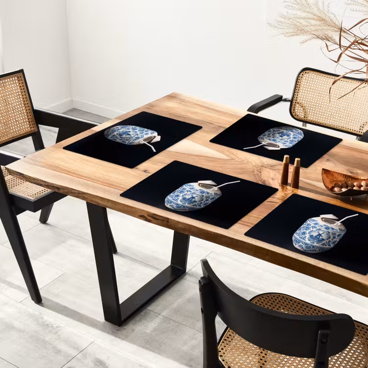 Sets de table en vinyle - Noix de coco - Aliments - Bleu de Delft - Boissons — 4