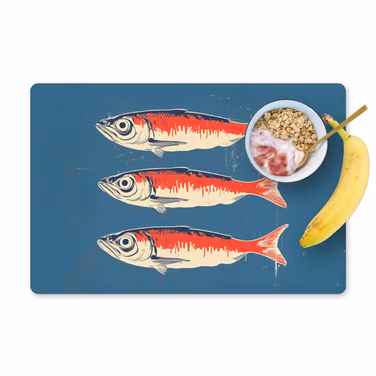 Sets de table en vinyle - Poissons - Rouge - Bleu — 1