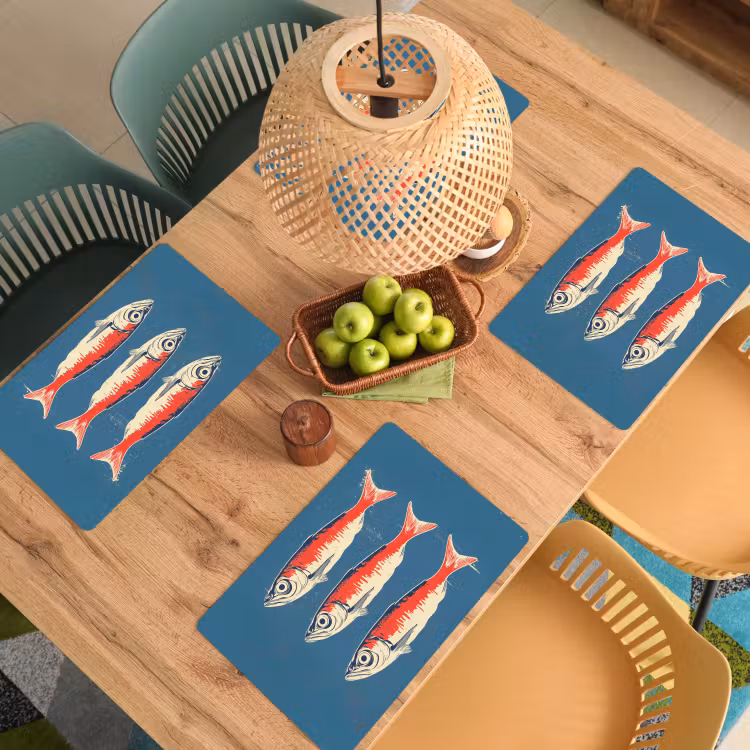 Sets de table en vinyle - Poissons - Rouge - Bleu — 3