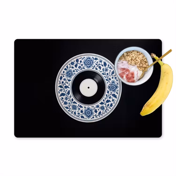 Sets de table en vinyle - Vinyle - LP - Delft Blue - Musique — 1