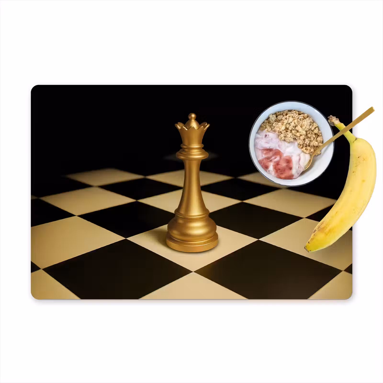 Sets de table en vinyle - Reine - Pièce d'échecs - Bloquée - Or — 1