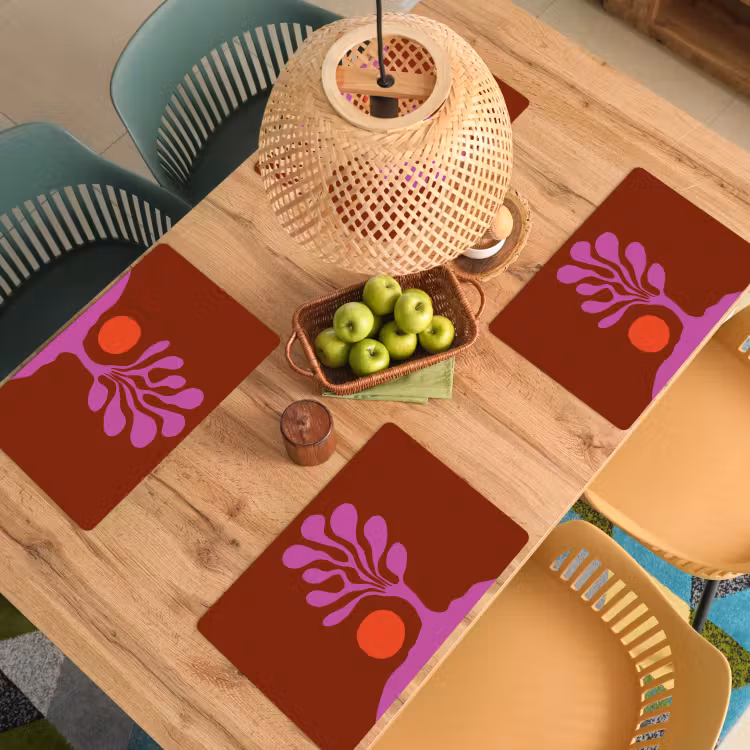 Sets de table en vinyle - Arbre - Pourpre - Cercle - Coulant — 3