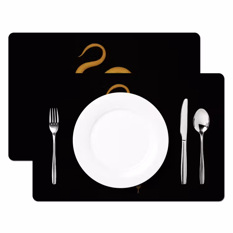 Sets de table en vinyle - Serpent - Minimaliste - Or — 2