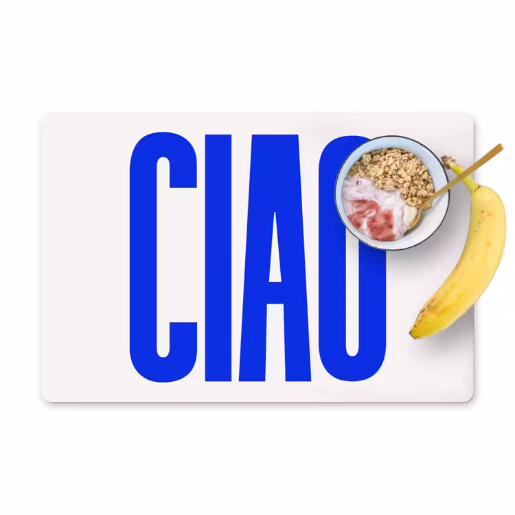 Sets de table en vinyle - Ciao - Lettres capitales - Bleu - Minimaliste — 1