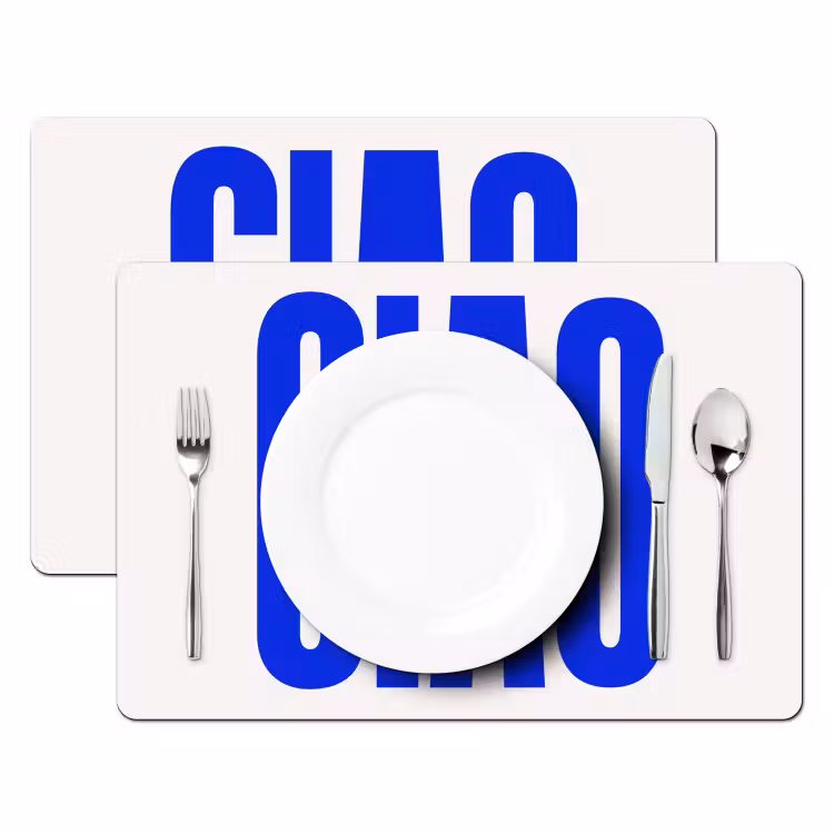 Sets de table en vinyle - Ciao - Lettres capitales - Bleu - Minimaliste — 2