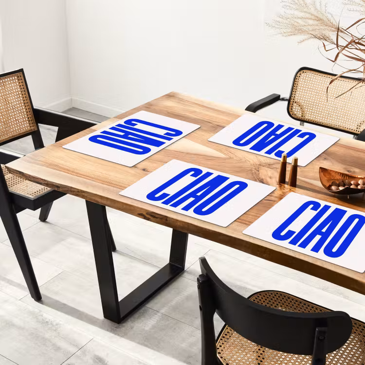 Sets de table en vinyle - Ciao - Lettres capitales - Bleu - Minimaliste — 4