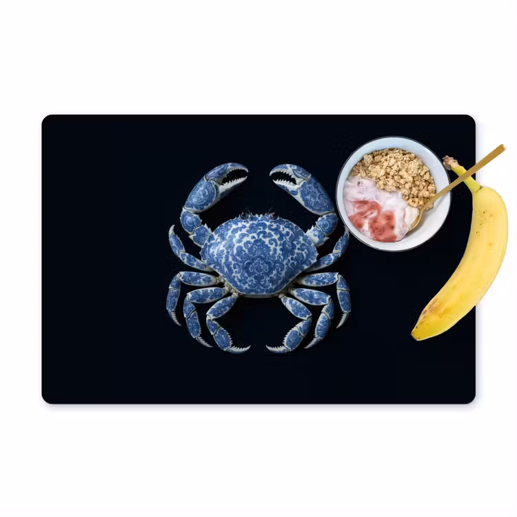 Sets de table en vinyle - Crabe - Bleu de Delft - Animaux — 1
