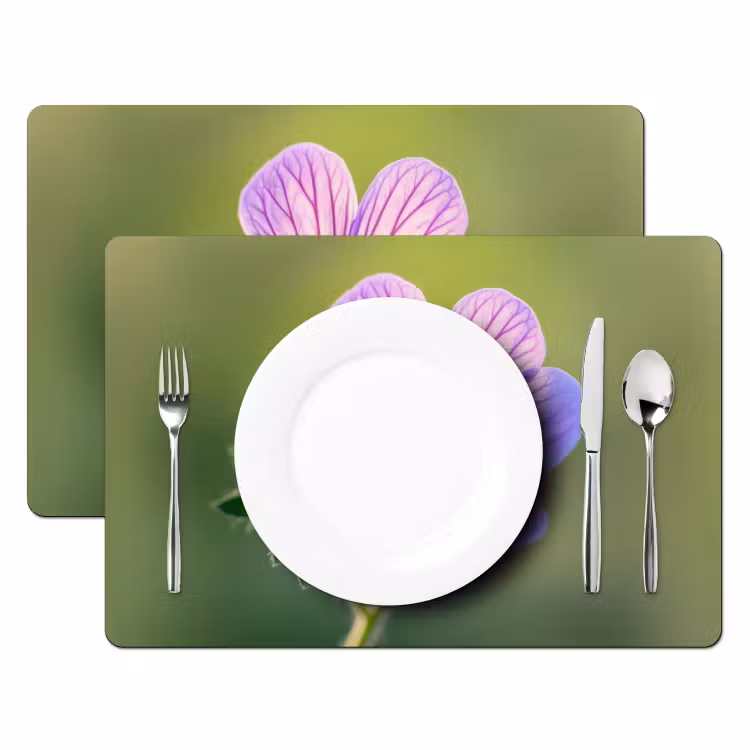 Sets de table en vinyle - Fleur - Gros plan - Violet — 2