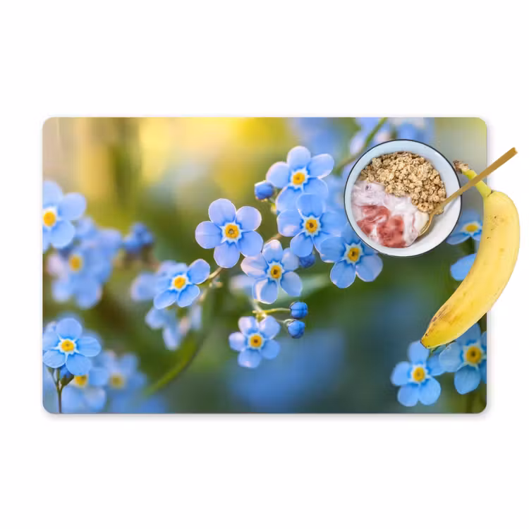 Sets de table en vinyle - Fleurs - Bleu - Ne m'oubliez pas — 1