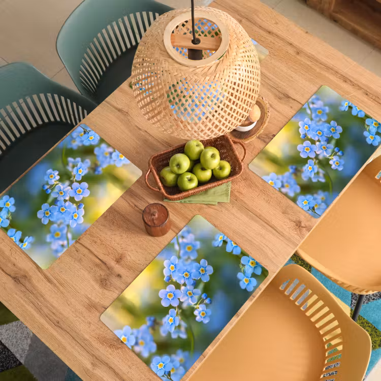 Sets de table en vinyle - Fleurs - Bleu - Ne m'oubliez pas — 3