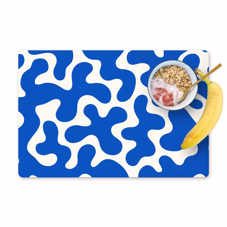 Sets de table en vinyle - Formes - Abstrait - Bleu - Vagues — 1