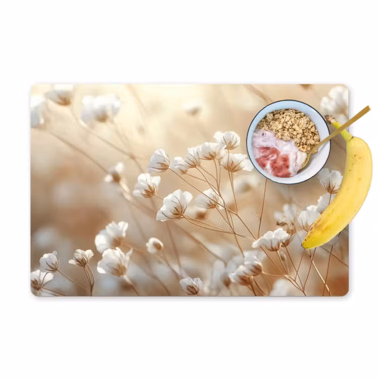 Sets de table en vinyle - Sauvage - Fleurs - Blanc — 1