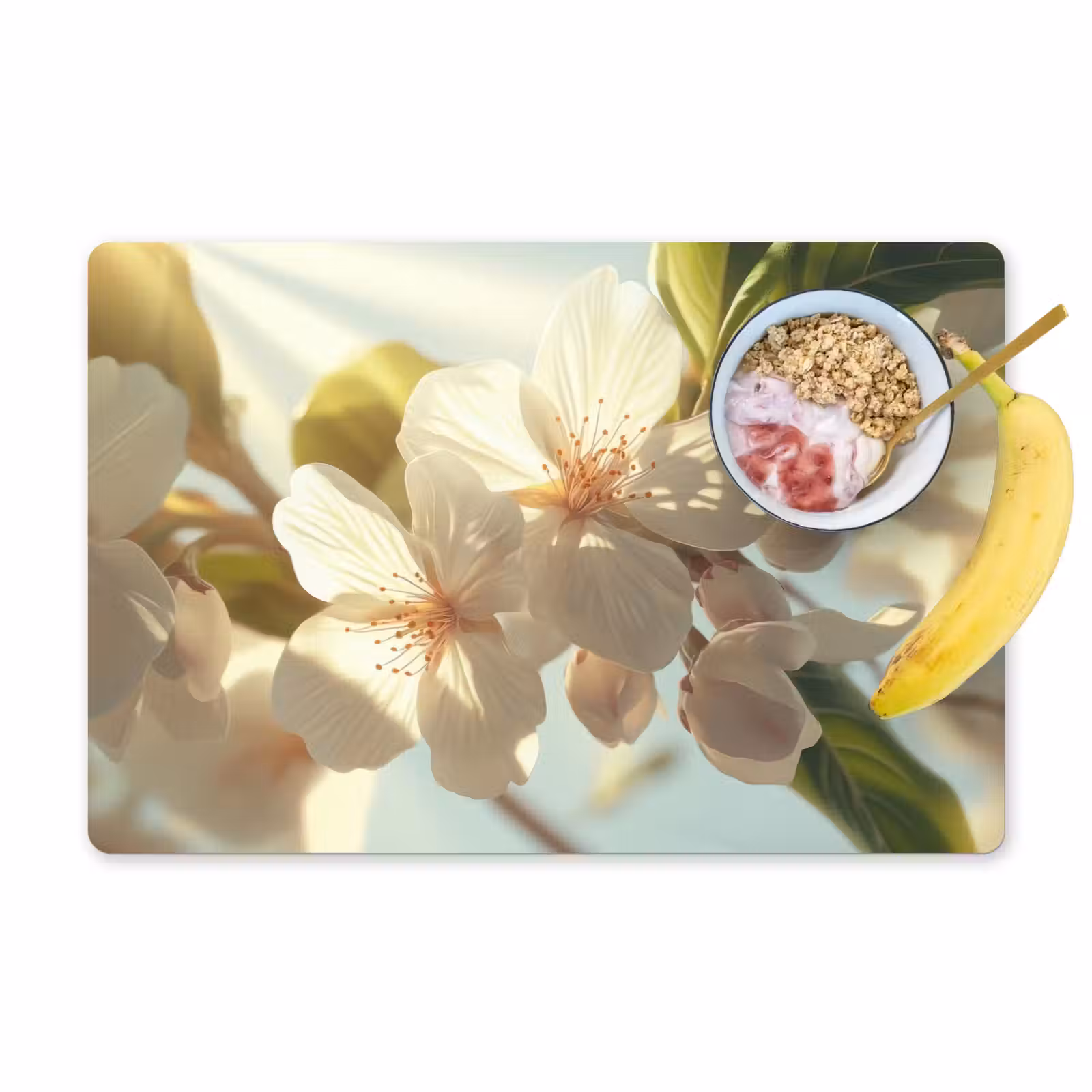 Sets de table en vinyle - Fleurs - Blanc - Rayons de soleil - Pétales — 1