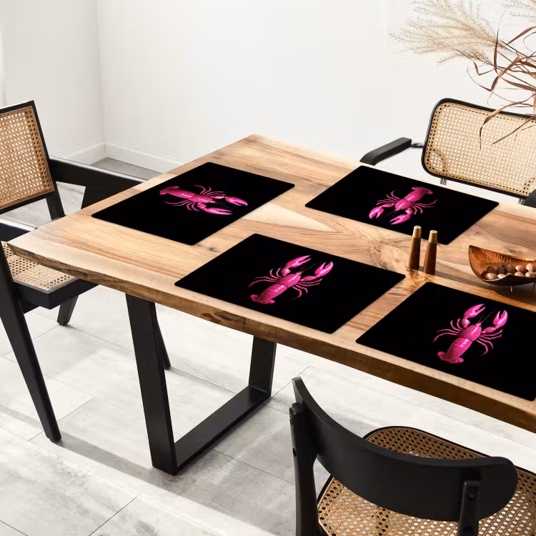 Sets de table en vinyle - Cancer - Rose vif - Points - Accrocheur — 4