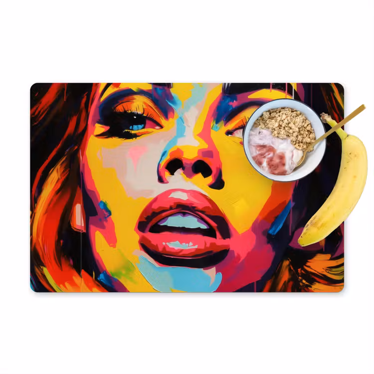 Sets de table en vinyle - Femme - visage - coloré — 1