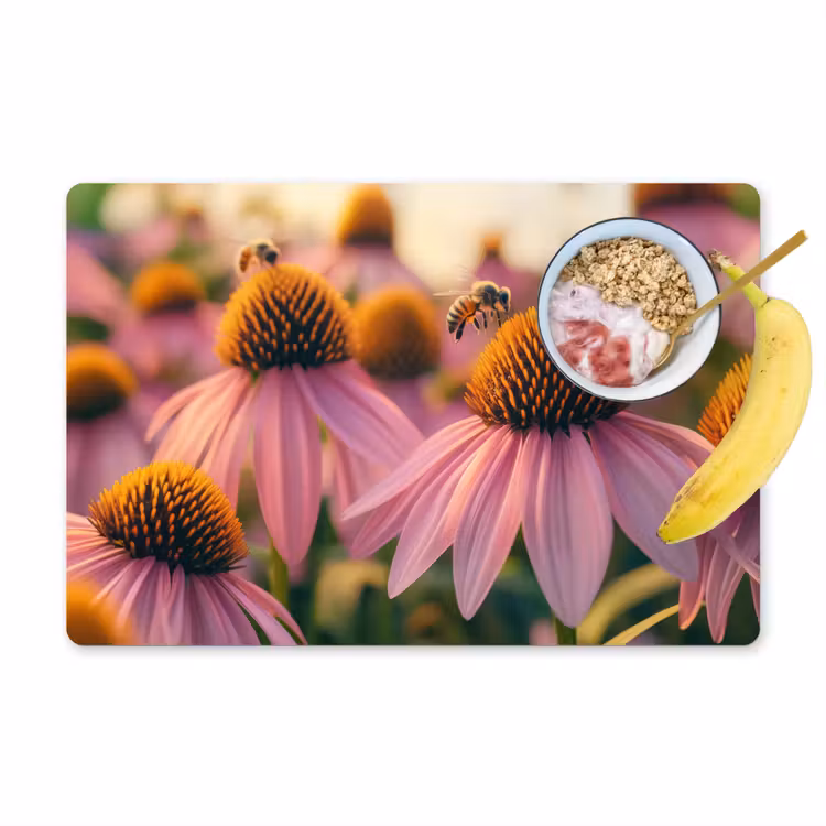 Sets de table en vinyle - Fleurs - Pourpre - Abeilles — 1