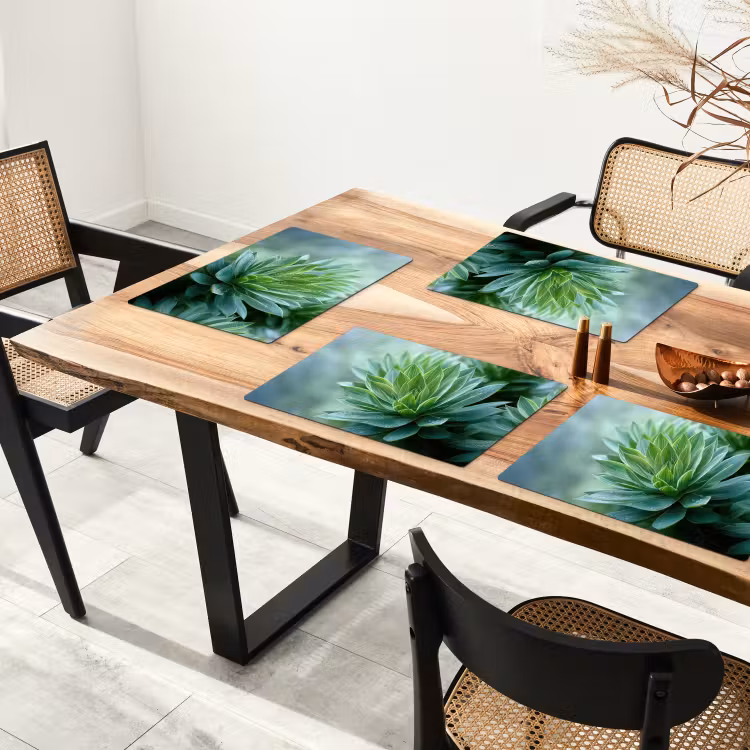Sets de table en vinyle - Feuille - Plante - Vert - Texture — 4