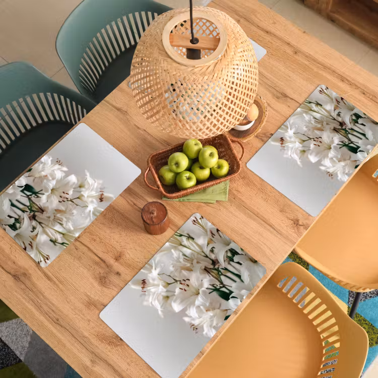 Sets de table en vinyle - Lys - Boekte - Blanc - Etamines — 3