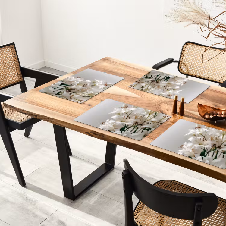 Sets de table en vinyle - Lys - Boekte - Blanc - Etamines — 4