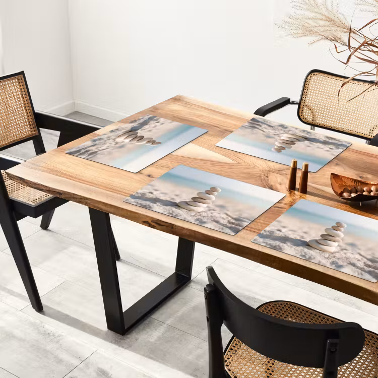 Sets de table en vinyle - Pierres - Pile - Sable - Mer — 4