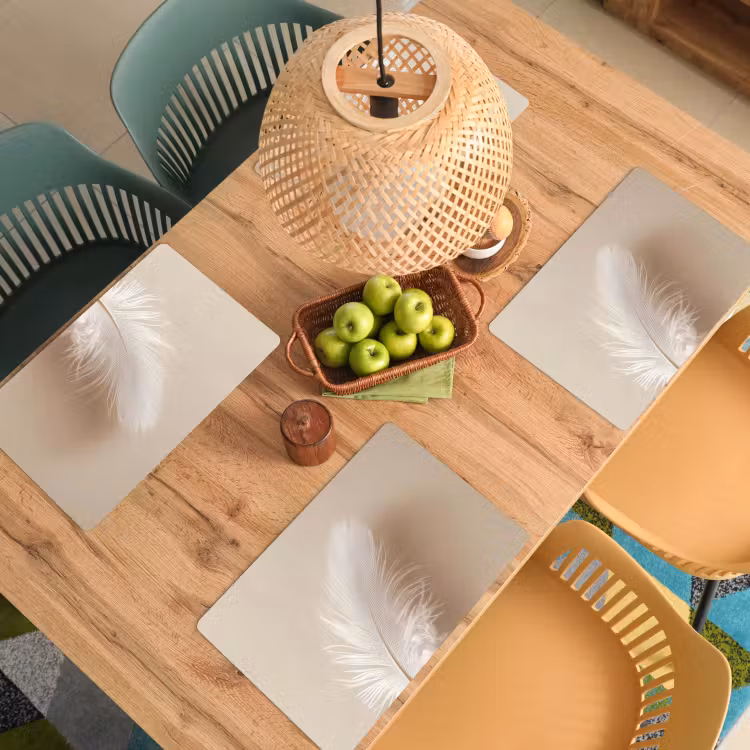Sets de table en vinyle - Plume - Minimaliste - Rose — 3