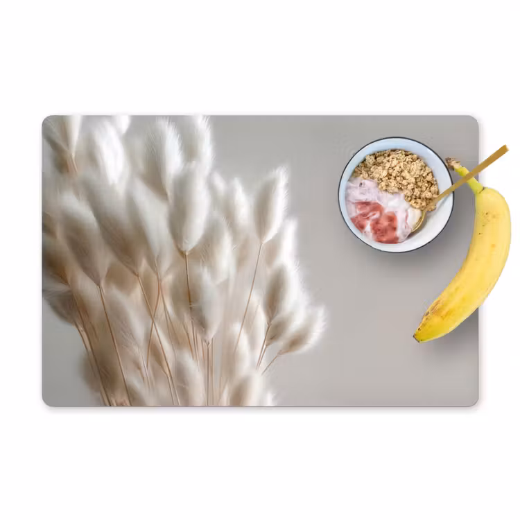 Sets de table en vinyle - Plumes - Beige - Minimaliste — 1