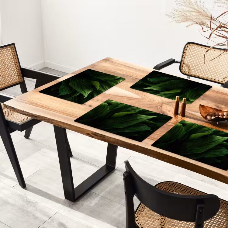 Sets de table en vinyle - Feuilles - Ombre - Vert - Texture — 4