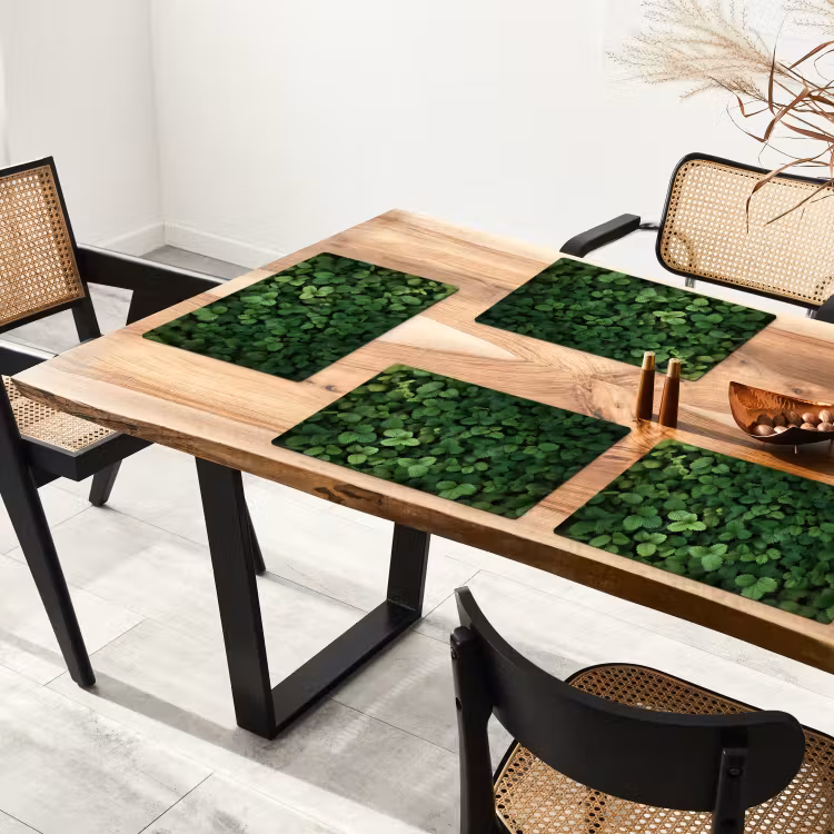 Sets de table en vinyle - Vert - feuille - dentelé - soleil — 4