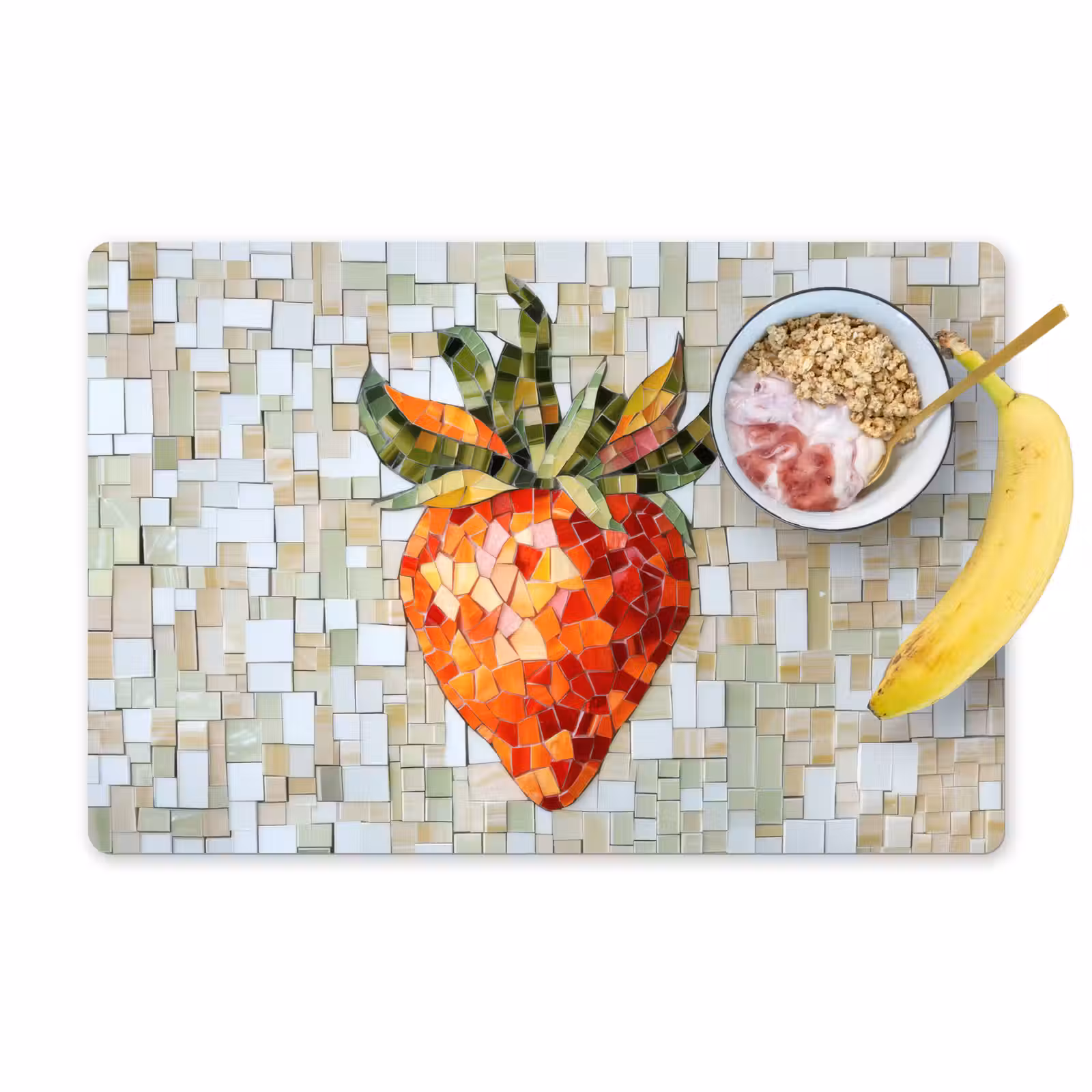 Sets de table en vinyle - Fraise - Rouge - Mosaïque - Fruit — 1