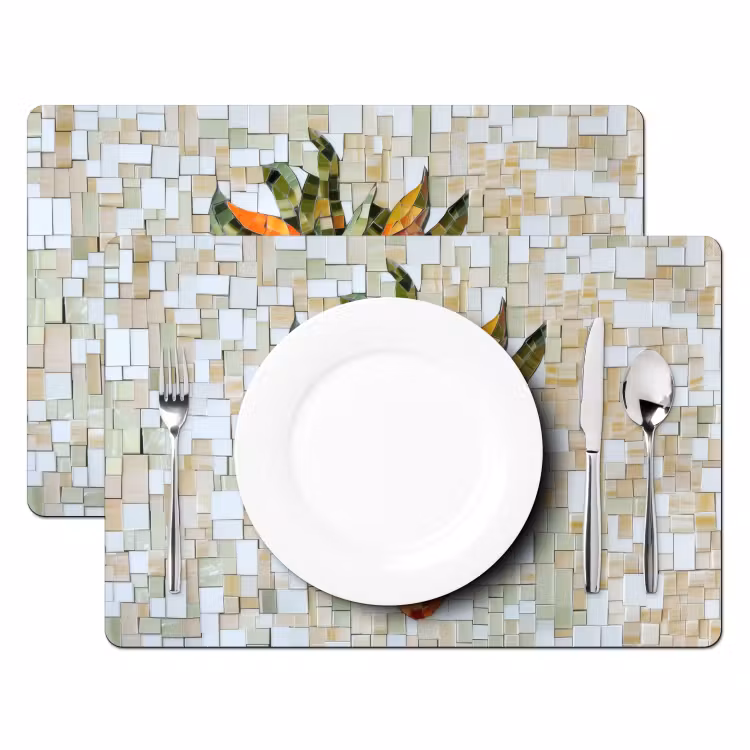 Sets de table en vinyle - Fraise - Rouge - Mosaïque - Fruit — 2